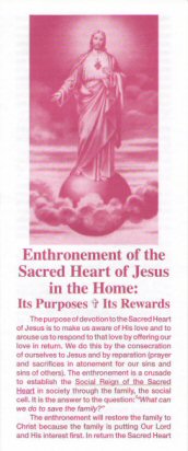 Enthronement of the Sacred Heart - brochure