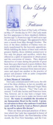 Our Lady of Fatima - brochure