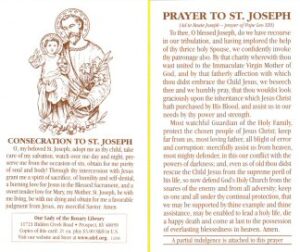 Prayer and Consecration to St. Joseph †